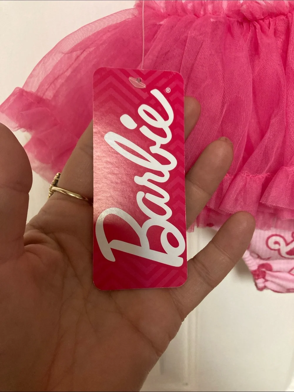 Barbie Hot Pink and Light Pink Tulle Tutu Dress with Bow Headband